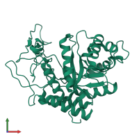 PDB entry 4ad1 coloured by chain, front view.