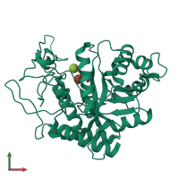 PDB entry 4ad4 coloured by chain, front view.