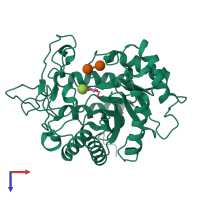 PDB entry 4ad4 coloured by chain, top view.