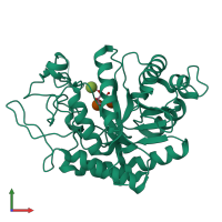 PDB entry 4ad5 coloured by chain, front view.