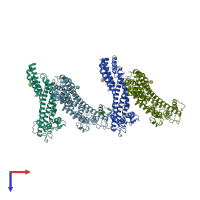 PDB entry 4ad7 coloured by chain, top view.