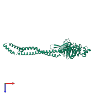 PDB entry 4ad8 coloured by chain, top view.