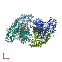PDB entry 4adc coloured by chain, front view.