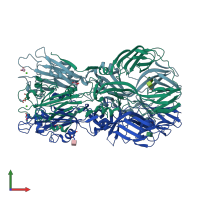 PDB entry 4adj coloured by chain, front view.