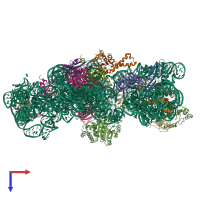 PDB entry 4adv coloured by chain, top view.