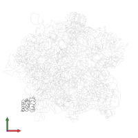 Large ribosomal subunit protein eL8 in PDB entry 4adx, assembly 1, front view.