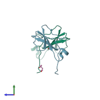 PDB entry 4aea coloured by chain, side view.