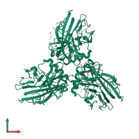 Collagen alpha-1(III) chain in PDB entry 4aej, assembly 1, front view.