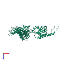 PDB entry 4af1 coloured by chain, top view.