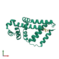 PDB entry 4af5 coloured by chain, front view.