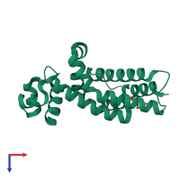 PDB entry 4af5 coloured by chain, top view.