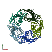 PDB entry 4aft coloured by chain, front view.