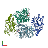 PDB entry 4ag5 coloured by chain, front view.