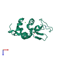 PDB entry 4aga coloured by chain, top view.