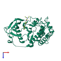 PDB entry 4agd coloured by chain, top view.
