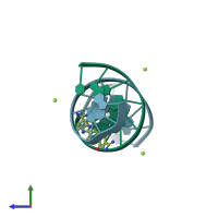 PDB entry 4agz coloured by chain, side view.