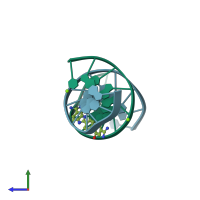 PDB entry 4ah0 coloured by chain, side view.