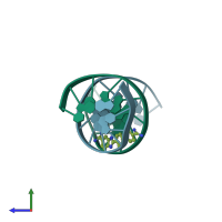 PDB entry 4ah1 coloured by chain, side view.