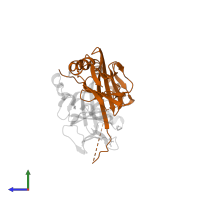 Class-II-associated invariant chain peptide in PDB entry 4ah2, assembly 1, side view.