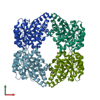 PDB entry 4ah7 coloured by chain, front view.