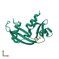 PDB entry 4ahj coloured by chain, front view.