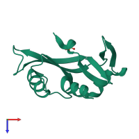 PDB entry 4ahm coloured by chain, top view.