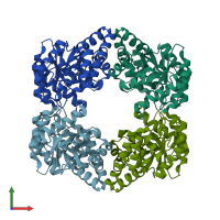 PDB entry 4aho coloured by chain, front view.