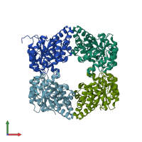 PDB entry 4ahp coloured by chain, front view.
