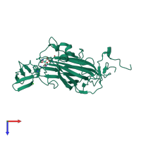 PDB entry 4ahy coloured by chain, top view.