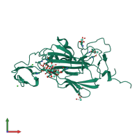 PDB entry 4ahz coloured by chain, front view.