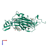 PDB entry 4ahz coloured by chain, top view.