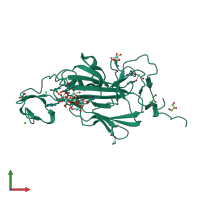 PDB entry 4ai3 coloured by chain, front view.