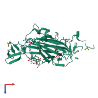 PDB entry 4ai3 coloured by chain, top view.