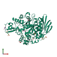 PDB entry 4aie coloured by chain, front view.