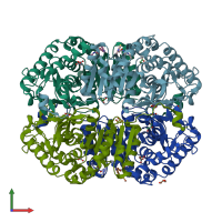 PDB entry 4ajl coloured by chain, front view.