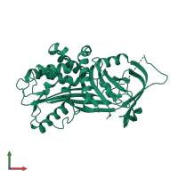 PDB entry 4ajt coloured by chain, front view.