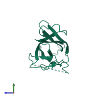 PDB entry 4ajv coloured by chain, side view.