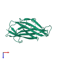 PDB entry 4ajv coloured by chain, top view.