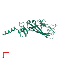 PDB entry 4ak3 coloured by chain, top view.
