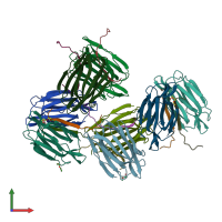 PDB entry 4ak4 coloured by chain, front view.