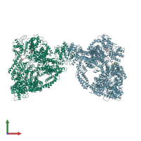 PDB entry 4akh coloured by chain, front view.