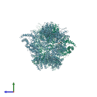 PDB entry 4aki coloured by chain, side view.