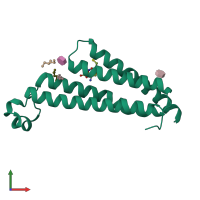 PDB entry 4al0 coloured by chain, front view.