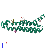PDB entry 4al0 coloured by chain, top view.