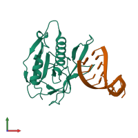 PDB entry 4al7 coloured by chain, front view.