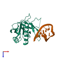 PDB entry 4al7 coloured by chain, top view.
