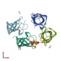 PDB entry 4alp coloured by chain, front view.