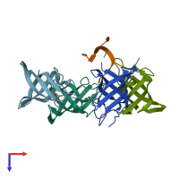 PDB entry 4alp coloured by chain, top view.