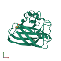 PDB entry 4alq coloured by chain, front view.