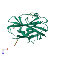 PDB entry 4alt coloured by chain, top view.